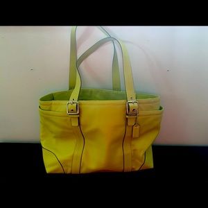 Like Green Leather COACH Tote Bag